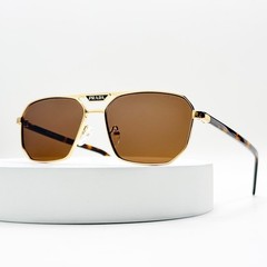 Prada SPR 58Y Pilot Sunglasses Gold Frame Brown Lens Havana Men Made in Italy