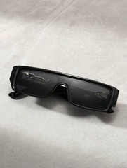 Black or White Rectangle Sunglasses Gold Panther Hardware Flat Top UV Shades