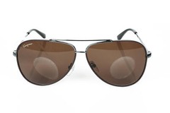Salvatore Ferragamo 297012 Sunglasses SF131S 067 Shiny Gunmetal W Cocoa