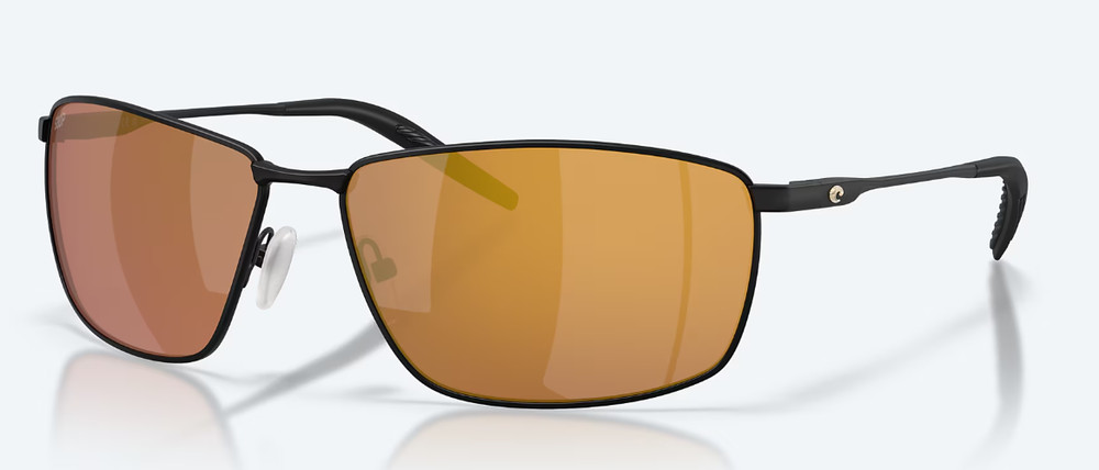 Costa Del Mar Satin Turret Black Frame Gold Mirror 580P Plastic Polarized Lens