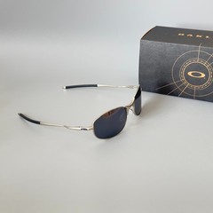 Oakley Tightrope OO4040 Polarized Sunglasses Silver Frame Black Lens
