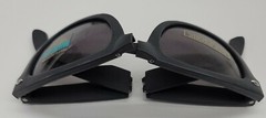 Folding Foldable Sunglasses 80’s Classic Square Horn Rim Shades with Case