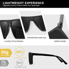 Polarized Square Sunglasses Men Women Vintage Driving Fishing UV400 Shades