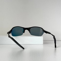 Oakley Romeo 2 Sunglasses Black Metal Frame Ruby Iridium Lens X-Metal