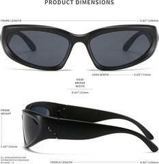 Celebrity Inspired Future Sunglasses Sports Rave Festival Eyewear Punk Wrap Arou