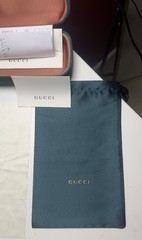 Gucci Women’s Square Sunglasses Gold Metal Frame New Original Tags Dustbag
