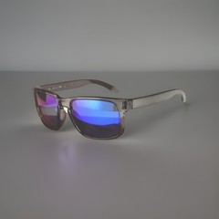 Holbrook Style Gloss Clear With American Flags And Blue Polarized Lenses