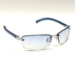Fashion Rimless Oval Sunglasses Blue Designer Frame & Gradient Lenses Y2k 90’s