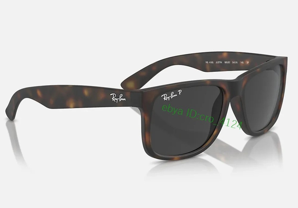 Ray-Ban RB4165 Justin 865/87 Sunglasses Polished Dark Grey Matte Havana UV 54MM