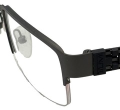 Tumi Mens Gunmetal Rimless Stainless Steel Rectangle Eyewear Frame T114 53mm