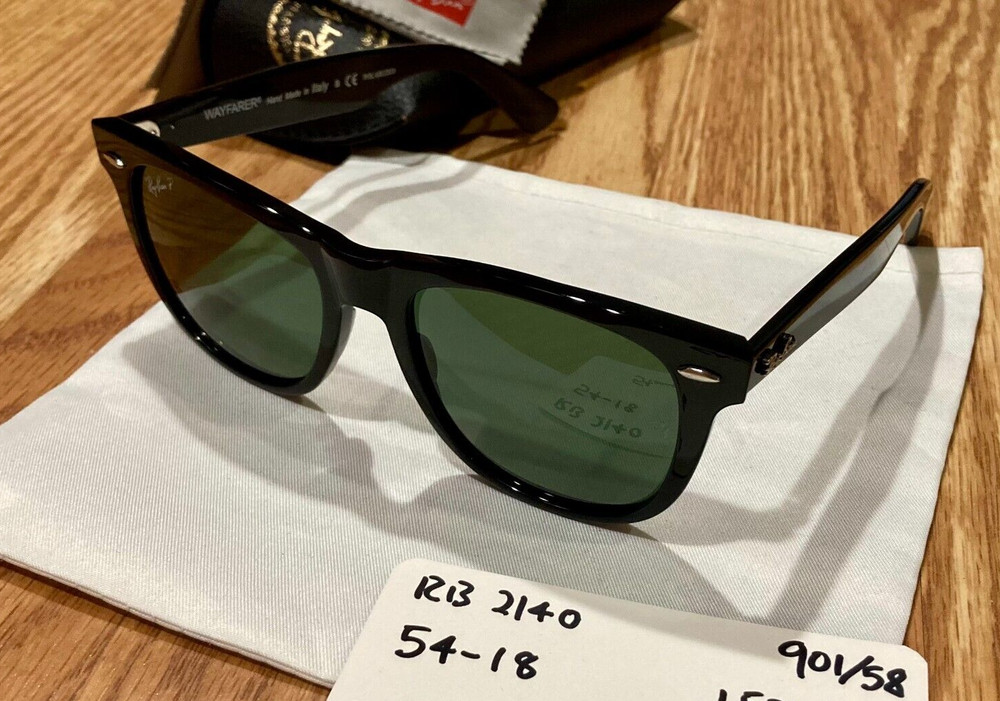 Ray-Ban RB2140 Black Classic Wayfarer Unisex 54mm Sunglasses & Case Perfect!!