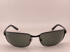 Ray Ban Sunglasses RB 3194 006/58 Black Metal Sports Wrap G15 Green Polarized