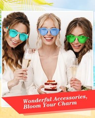 36 Pairs Rimless Round Party Sunglasses – Candy Color Tinted Transparent Glas…