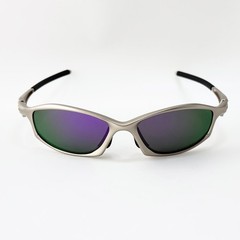 Oakley Hatchet X-Metal Polarized Sunglasses Silver Frame Purple Iridium Lens