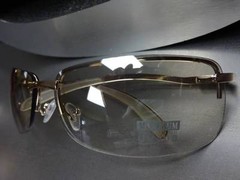 Men’s Classy Elegant CONTEMPORARY MODERN WRAP Clear Lens SUN GLASSES Gold Frame