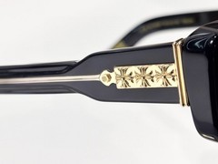 Chrome Hearts Black Oversized Square Sunglasses Brown Gradient Made in Japan