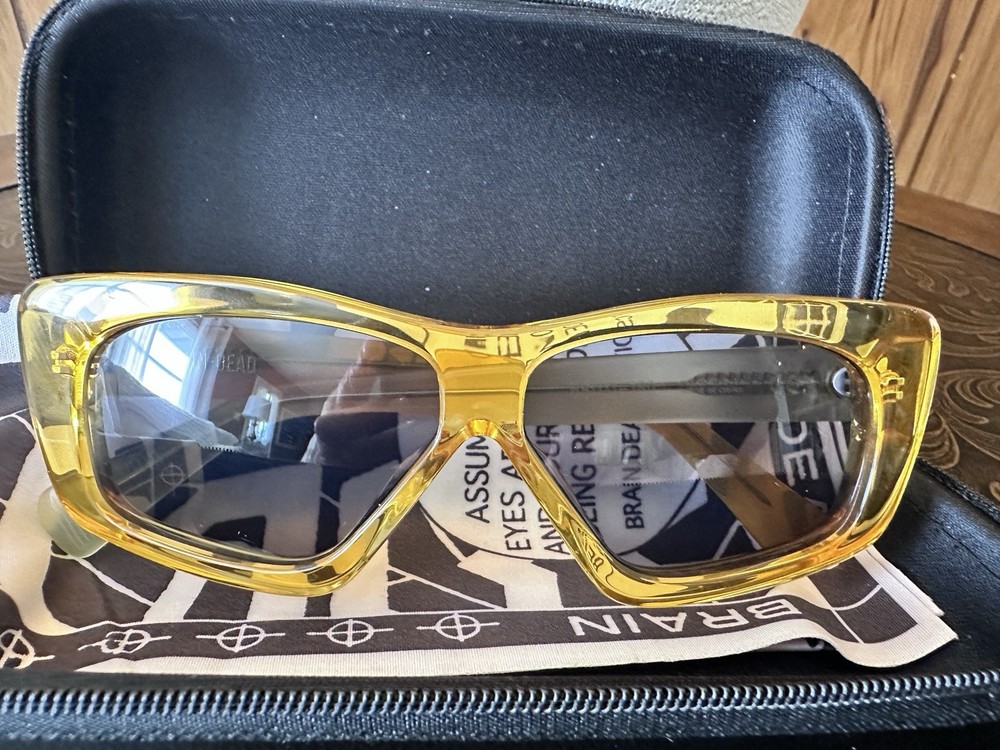 Brain Dead Sunglasses Post Modern Primitive Eye Protection Amber/Black Kopelman