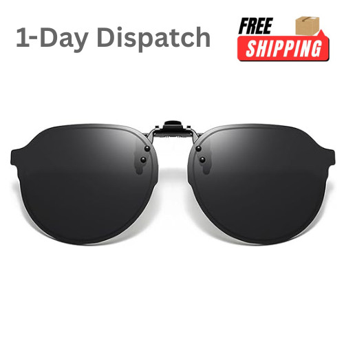 Clip on Retro Round Sunglasses Flip Up Metal UV400 Polarized