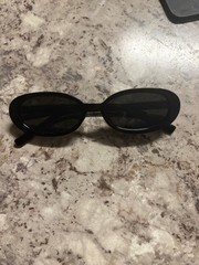 Black Oval Sunglasses Unisex Adults Tinted Black Lenses Plastic Frame