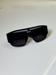 Versace Shield Sunglasses Black Oversized Square UV400 Men Women Luxury
