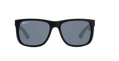 Ray-Ban Justin Black Rubber/Dark Blue Polarized 54mm Sunglasses RB4165 622/2V 54
