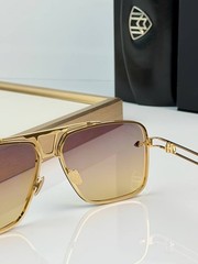 Maybach Luxury Square Aviator Sunglasses Gold Brown Gradient Metal Frame