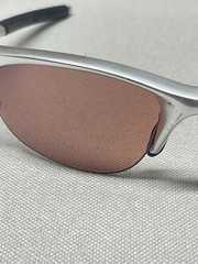 Oakley Men’s Lightweight Wrap Polarized Sunglasses Silver Metal Brown Lens