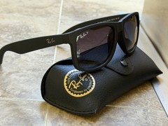Ray-Ban Justin Sunglasses Matte Black Polarized Sunglasses 55 mm RB4165