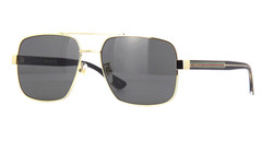 Gucci GG0529S 001 Unisex Navigator Sunglasses in Gold with Grey Lens 100% UV