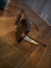Gucci GG0900S Shield Sunglasses – Brown & Gold oversized fit
