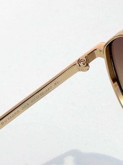Bottega Veneta BV1465S Gold Aviator Sunglasses Brown Gradient 60-19-140