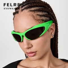 Y2K Men Women Oval Punk Sunglasses Outdoor Driving Cycling Windproof Goggles New