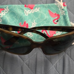 Ray-Ban RB4068 Polarized Square Sunglasses Brown Plastic Frame Green Lenses