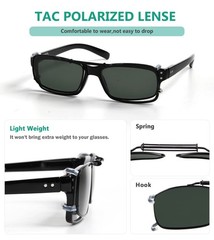 Clip On Sunglasses Polarized G15 Green Lens Metal Frame – Easyclip Spring Design
