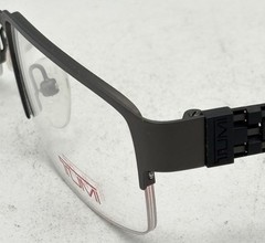 Tumi Mens Gunmetal Rimless Stainless Steel Rectangle Eyewear Frame T114 53mm