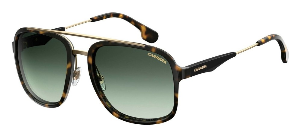 CARRERA 133 S 02IK 9K Havana Gold Gray Green Lens Sunglasses Authentic New 57mm