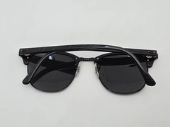 Ray-Ban RB3016 1305/B1 Clubmaster Marble Black Frame Grey Lens Sunglasses 51mm