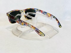 Custom PixelVivid Rainbow Metallic Marble Sunglasses with Gold Mirror Lenses
