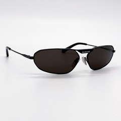 NEW BALENCIAGA BB0245S 001 OVAL BLACK METAL UNISEX SUNGLASSES BALENCIAGA