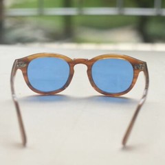 Vintage blue polarized sunglasses johnny depp dark blonde acetate glasses unisex