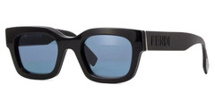 FENDI SIGNATURE FE40119I 01V SHINY BLACK W/BLUE LENS AUTHENTIC SUNGLASSES 50-22