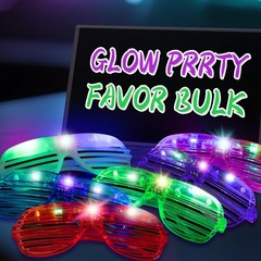 150 Pack 6 Neon Color Glow in The Dark Glasses Party Favors for Kid Adult, LE…
