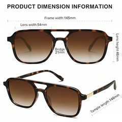 Retro Aviator Sunglasses for Women Men,Trendy Rectangle Womens Mens Shades Brown