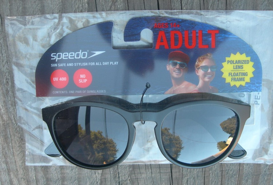 Speedo Adult Sunglasses – Polarized Lens & Floating Frame; Adult/Black