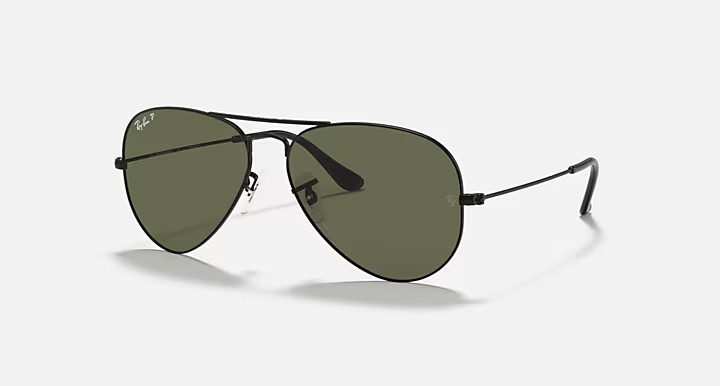 Ray-Ban RB3025 Aviator Classic 62mm Black Polarized G15 Green Sunglasses