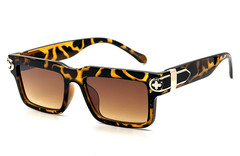 Men Sunglasses White Beige Tortoise Frame Hip Hop Style Rapper Gangster Model