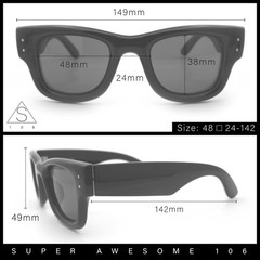 Classic Square Mens Sunglasses UV400 Protection Retro Thick Fat Bevel Frame