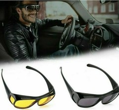 Tac HD Day Night Vision glasses Men Unisex Driving Wraparound Fit Over Sunglass