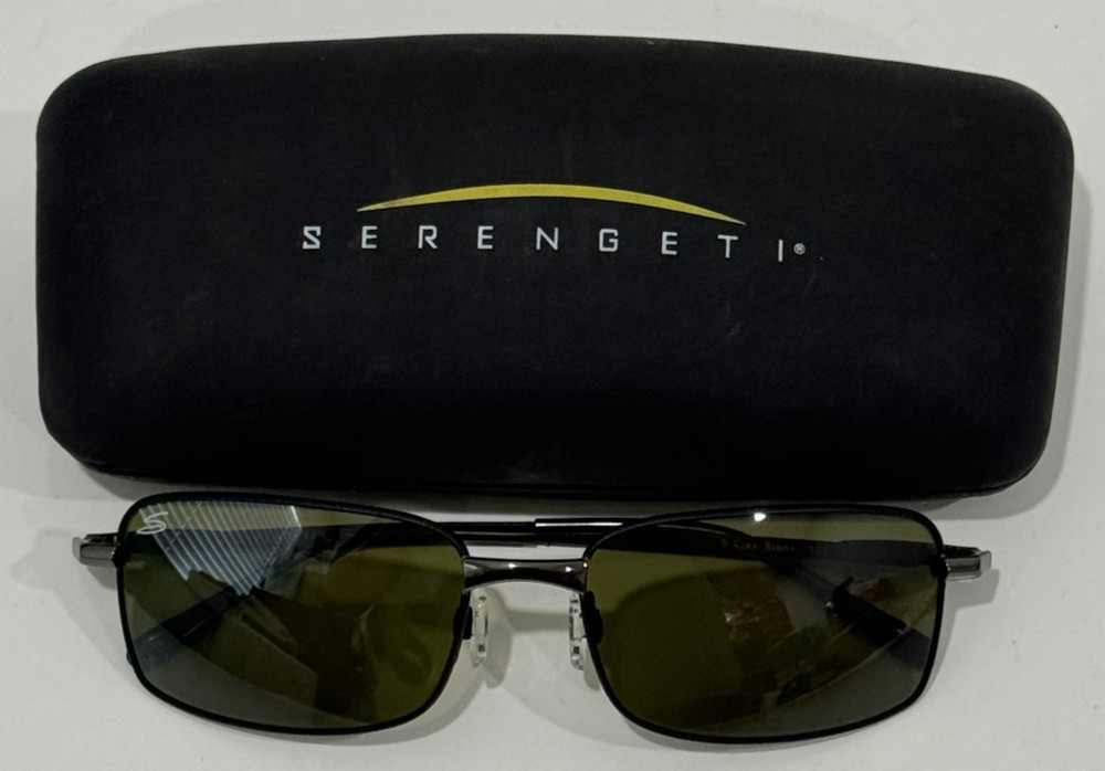 Serengeti Siena 7323 Sunglasses Gunmetal / Black Tannery Frame & Green-Grey lens
