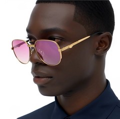 Sunglasses Men Fashion Retro Style Square Gold Frame Classic Designer Pilot 2026